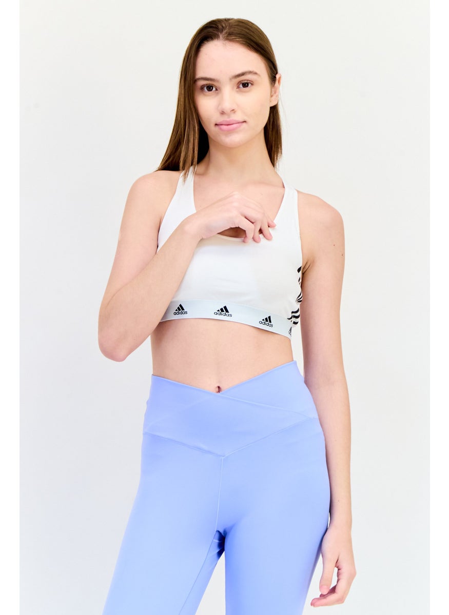 Adidas Women Padded Brand Logo Training Sport Bra, Multicolor  - Image 4