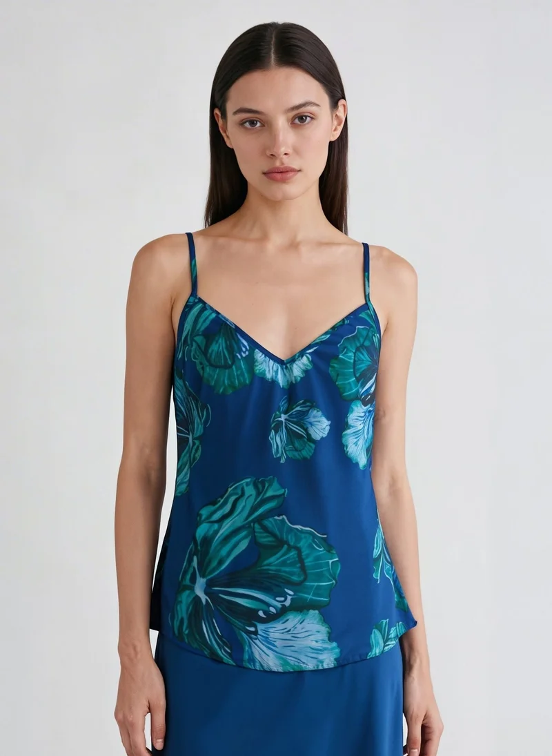 Blue Floral Bomb Ivy Cami Top