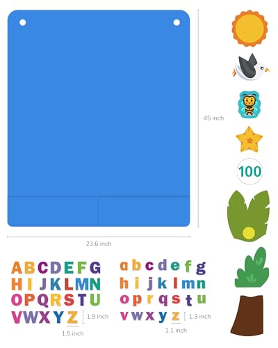 CHEFAN Felt Letter and Number Tree Coconut Tree Alphabet Game Felt Story Board Set for Early Education Storytelling Flannel Board for Wall Teaching Home Classroom Play - Image 5