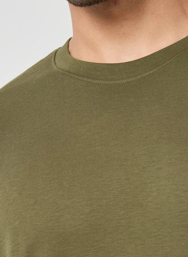 Styli Luxe Supima Cotton Crew Neck Oversized T-Shirt