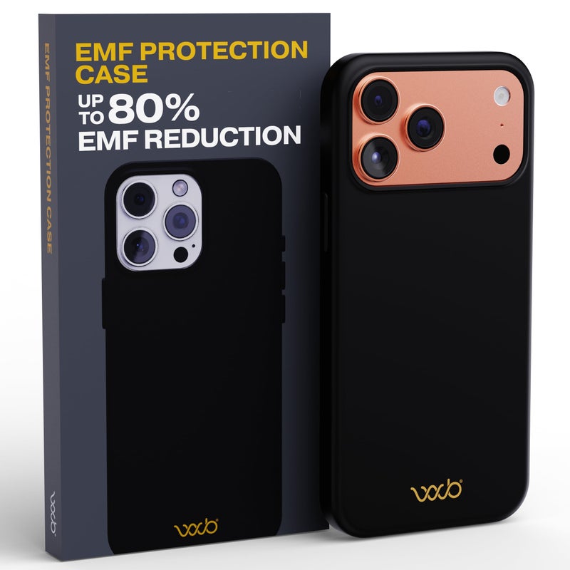 WAVEBLOCK EMF Protection Silicone Case Compatible with iPhone 17 Pro Max, Radiation Blocker, 5G Shield Reduction, Lightweight, USA Patented and Tested in FCC Lab, Black - Image 1