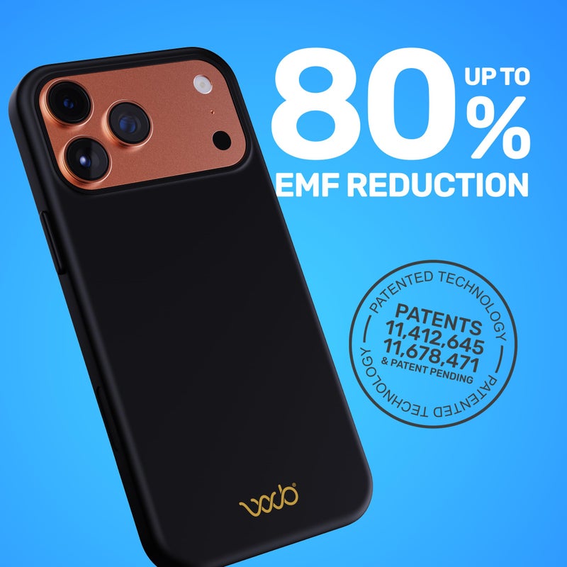 WAVEBLOCK EMF Protection Silicone Case Compatible with iPhone 17 Pro Max, Radiation Blocker, 5G Shield Reduction, Lightweight, USA Patented and Tested in FCC Lab, Black - Image 2