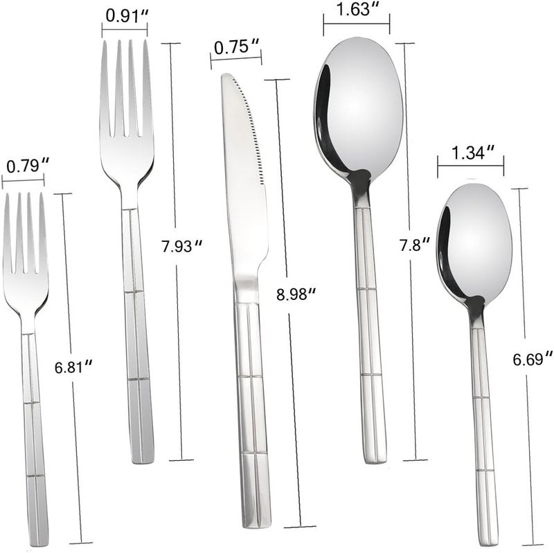 Lesbin 60Piece FlatwareCutlery Stainless Steel Silverware Service for 12 - Image 2