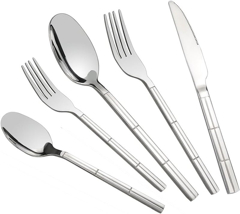 Lesbin 60Piece FlatwareCutlery Stainless Steel Silverware Service for 12 - Image 1