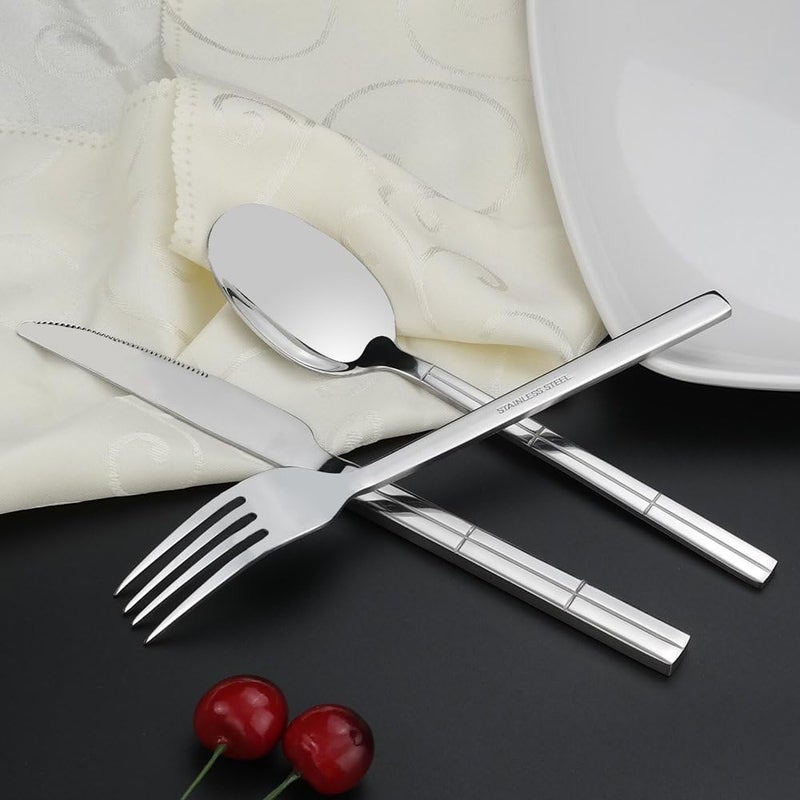 Lesbin 60Piece FlatwareCutlery Stainless Steel Silverware Service for 12 - Image 3