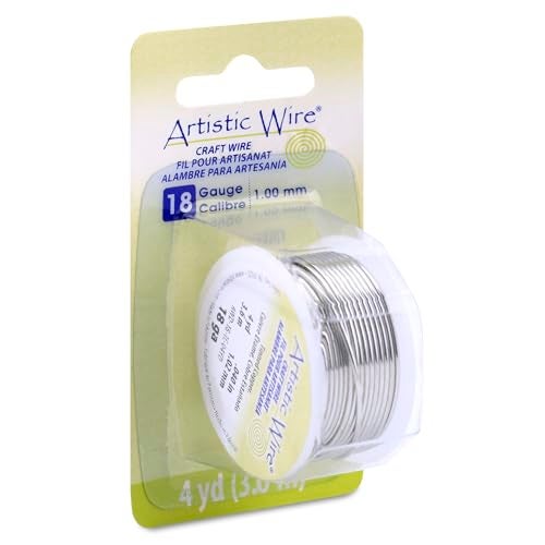 Artistic Wire, 18 Gauge Tarnish Resistant Tinned Copper Craft Wire, Silver Color, 4 yd - Image 1