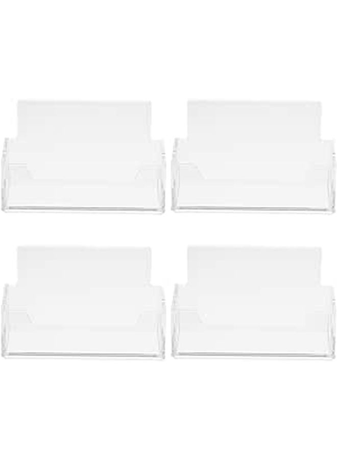 4 Acrylic Single Slot Business Card Holders for Desk Office Storage - Image 1