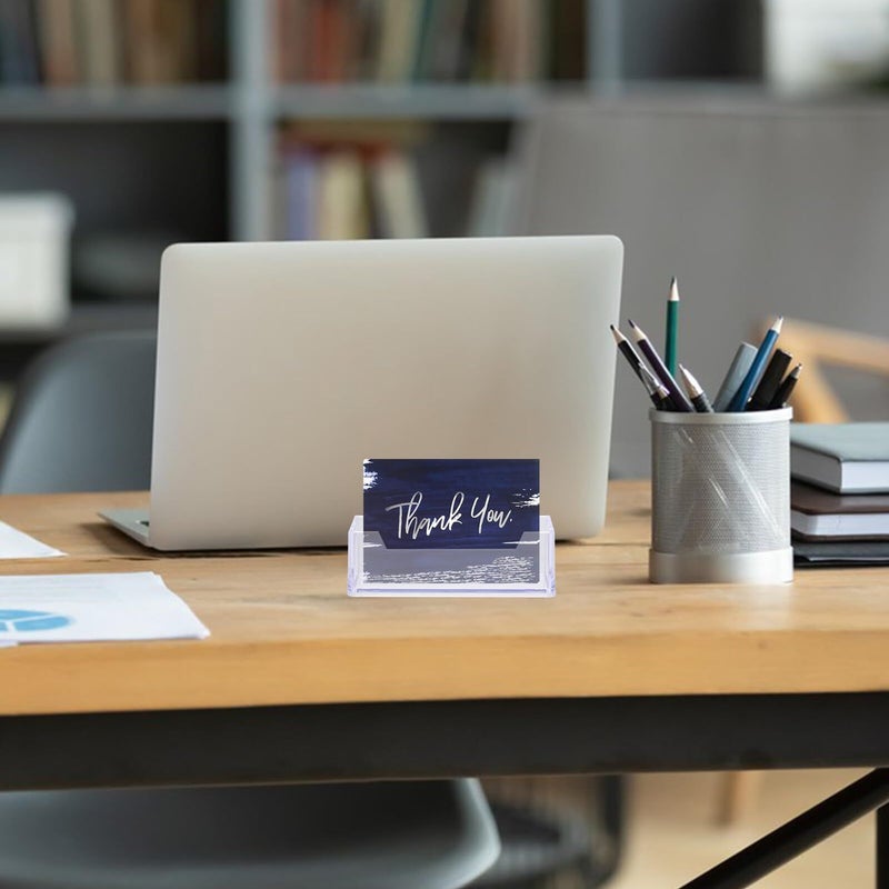 4 Acrylic Single Slot Business Card Holders for Desk Office Storage - Image 4