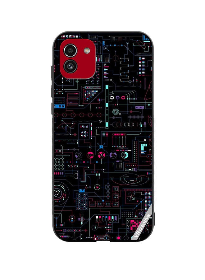 VR CREATIVE Protective Case Cover For Samsung Galaxy A03 Circuit Design Multicolour - Image 1