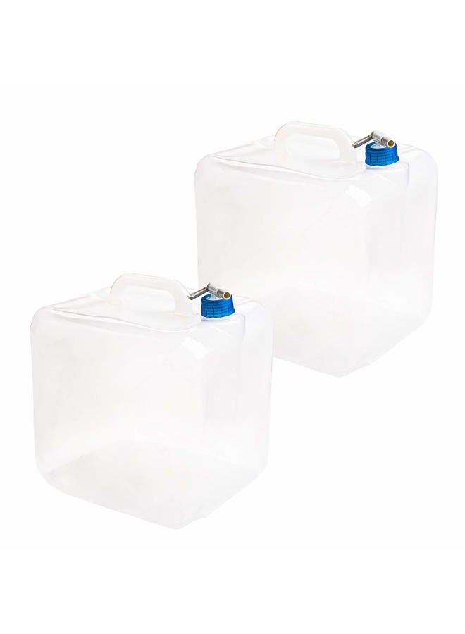 Cedilis 2 Pack 5.3 Gallon Collapsible Water Container with Spigot, Food Safe Water Storage Jug, BPA-Free Camping Water Storage Jug Canteen for Outdoor Hiking and Emergency, Portable, Foldable - Image 1