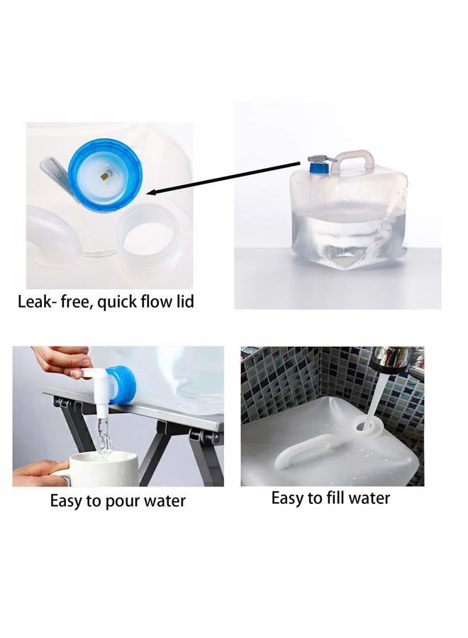 Cedilis 2 Pack 5.3 Gallon Collapsible Water Container with Spigot, Food Safe Water Storage Jug, BPA-Free Camping Water Storage Jug Canteen for Outdoor Hiking and Emergency, Portable, Foldable - Image 3