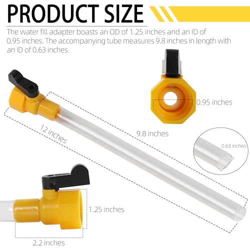 Aussio 2Pack 40003 RV Water Fill Adapter with Hose for Quick Filling of Your RVs Gravity Water Fill Adapter Fits Standard Drinking Waters Hoses Features a 58 Tube - Image 3