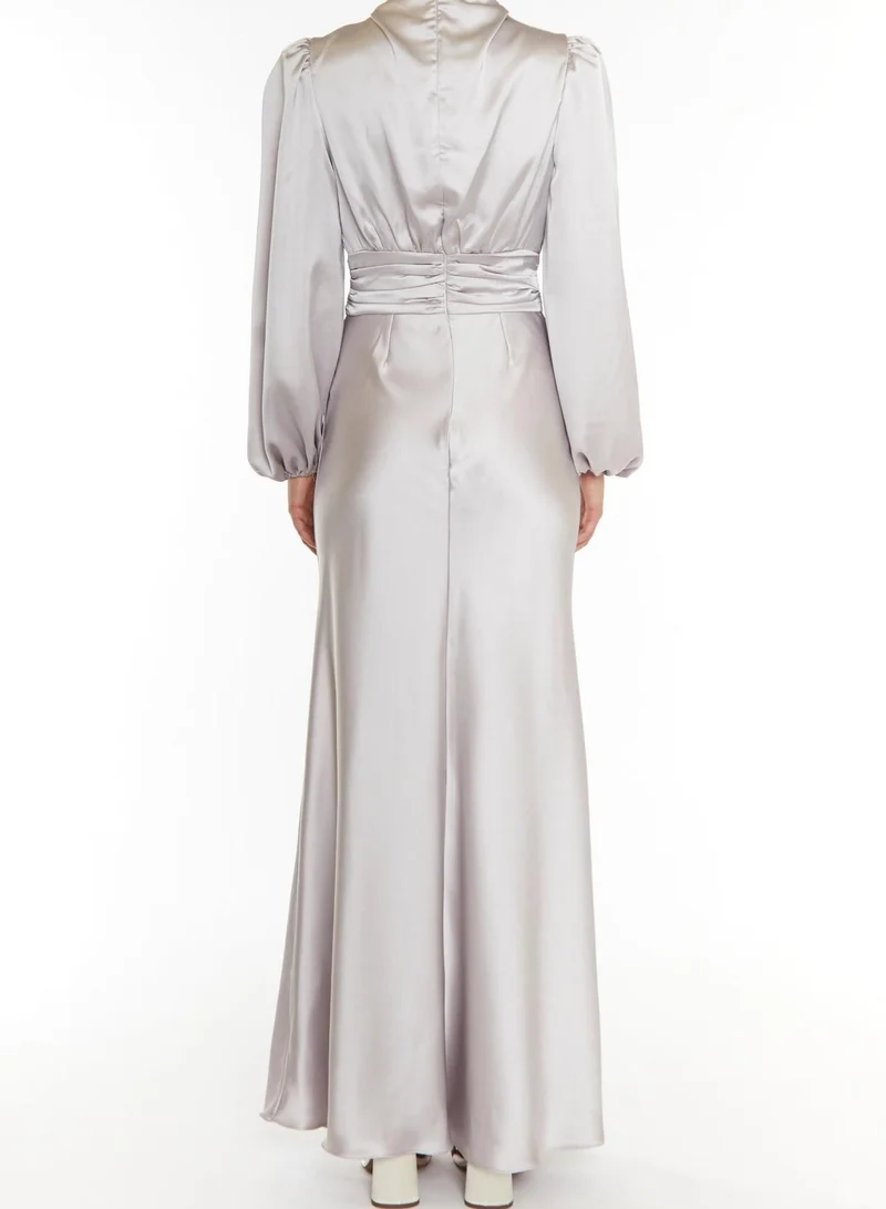 ترو ديكادينس Sutton Silver High Cowl-Neck Maxi Dress