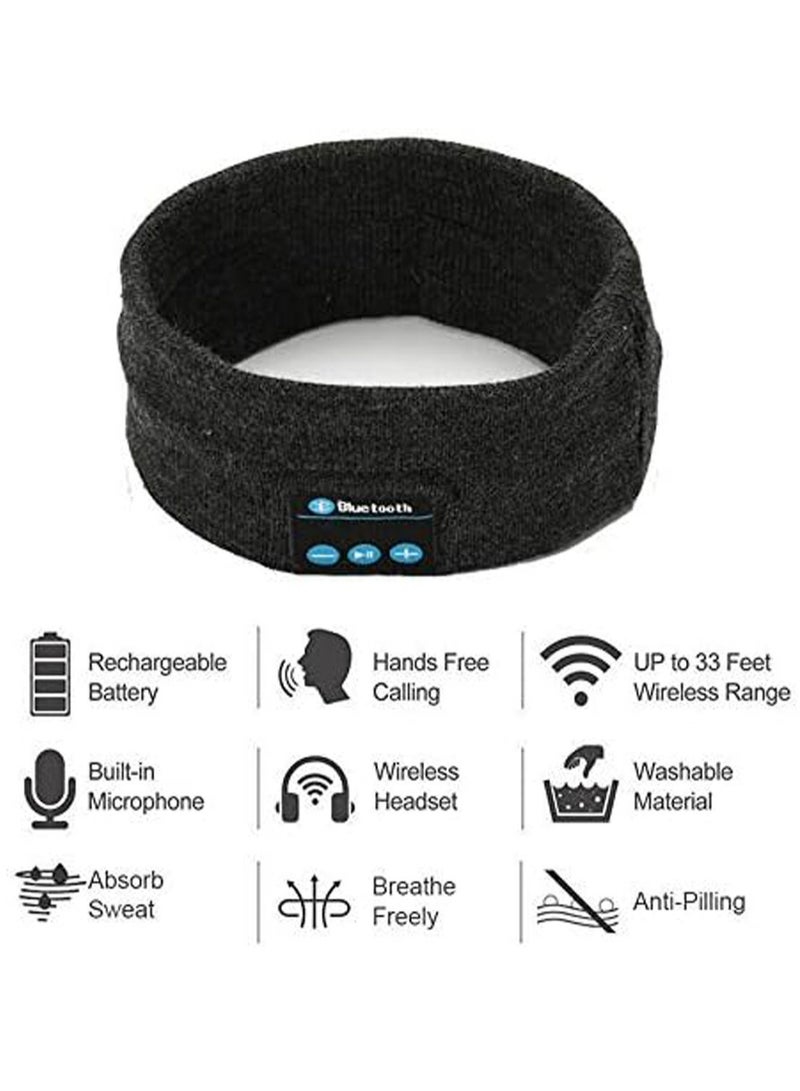 Generic Sleep Headphones Wireless Music Sleep Headband, Uni Adult Wireless Sports Headphones with Ultra-Thin HD Stereo Speakers, Music Sleep Headband for Jogging, Sports, Side Sleepers, Meditation-Black  - Image 4