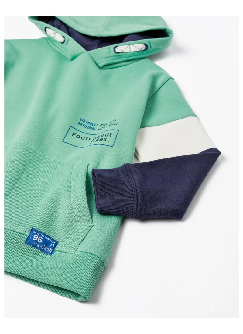 Zippy Cotton Tracksuit for Boys 'T-Rex', Green/Dark Blue