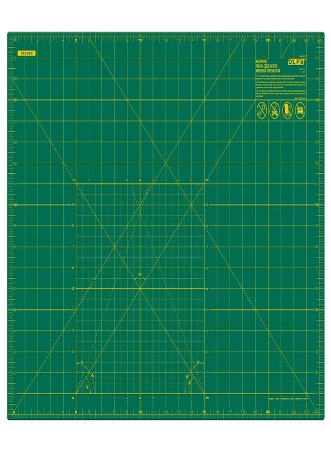 OLFA 18" x 24" Self Healing Rotary Cutting Mat (RM-SG) - Double Sided 18x24 Inch Cutting Mat with Grid for Quilting, Sewing, Fabric, & Crafts, Designed for Use with Rotary Cutters (Green) - Image 1