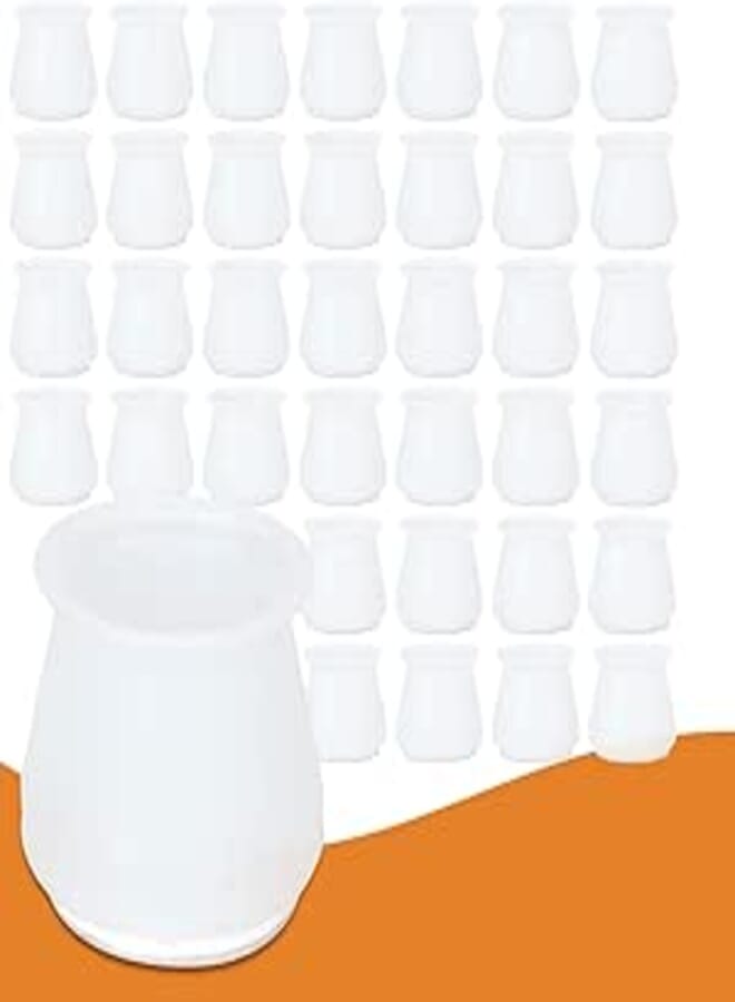 32 Pack Silicone Furniture Protection Cover, Fit for Square 1-3/8”& Round 1-5/8” Chair Leg Floor Protectors with Felt Pads Anti-Slip Furniture Chair Legs Caps for Round & Square Chair Legs