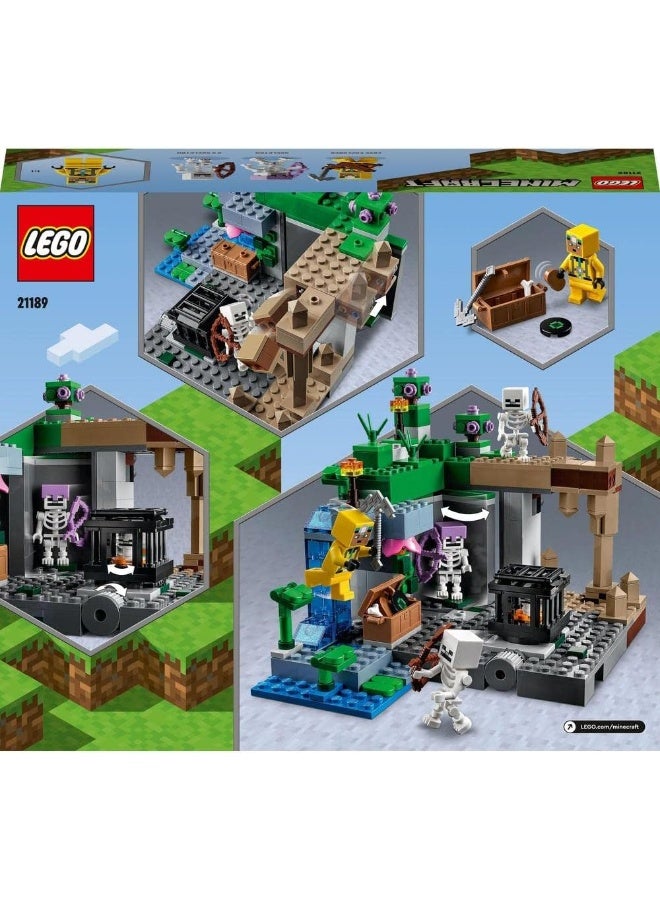 LEGO 21189 Minecraft The Skeleton Dungeon Set, Construction Toy for Kids with Caves, Mobs and Figures with Crossbow Accessories - Image 1