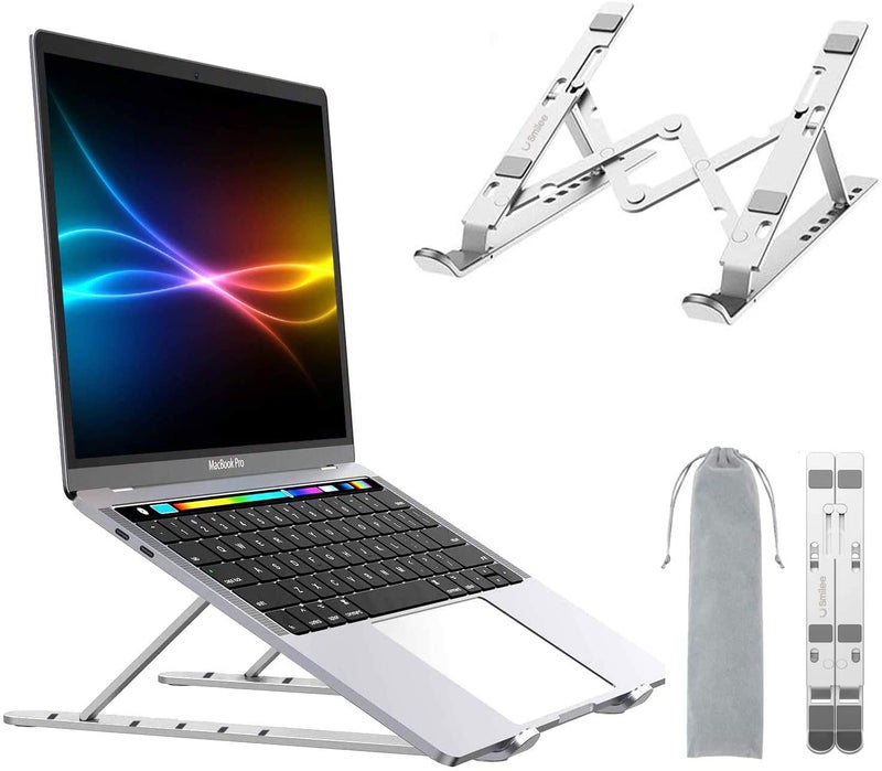 SMILEE Foldable Aluminum Laptop Stand Silver - Image 2