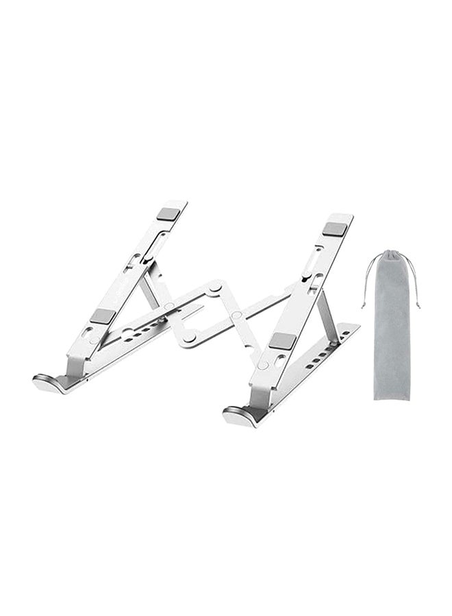 SMILEE Foldable Aluminum Laptop Stand Silver - Image 1