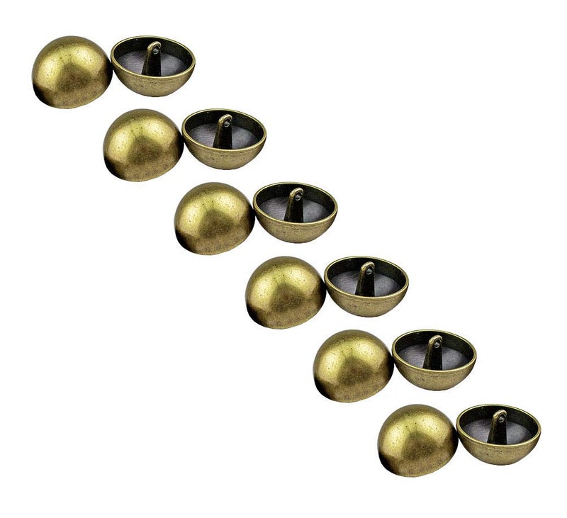 RECHERE 12 PCS Domed Mushroom Metal Shank Buttons Craft for DIYS Sewing Embellishment Antique Bronze25mm