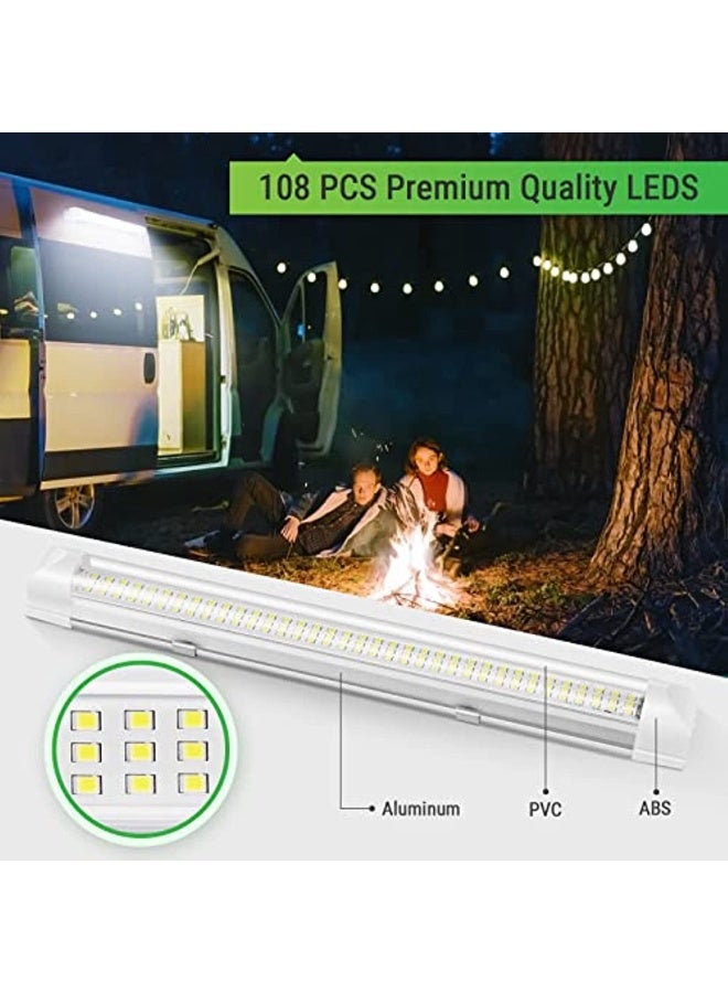 Generic 2Pcs 12V Led Indoor Light Bar Lighting Car Luminous 108Led With On/Off Switch For Van Camping Camion Boat (2Pcs) - Image 2