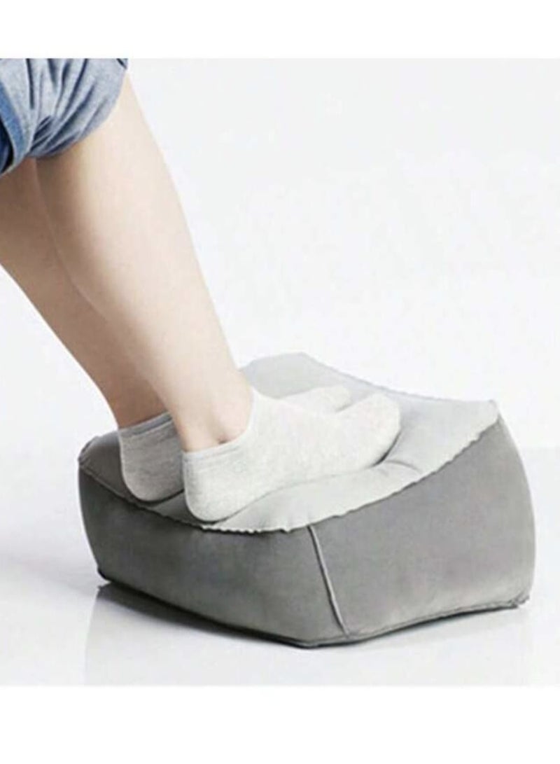 مسند للقدمين قابل للنفخ PVC مخملي 1 قطعة، مناسب للطائرات، القطارات، السيارات، الاسترخاء في مكتب العمل، الرحلات في الهواء الطلق، سهل الحمل، منتج قابل للنفخ - Image 5