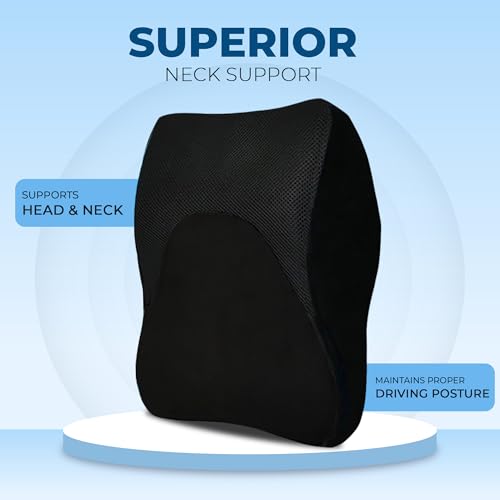 Billebon Car Neck Rest Orthopedic Pillow Headrest Pillow Memory Foam Neck Support for Car Seat, Office Chair, Car Pillows and Cushions for Head & Neck Support in Travel with Washable Cover - Image 2