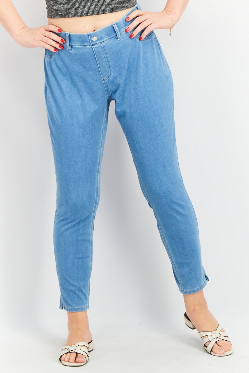 Tchibo Women Slim Fit High Waist Wash Jeans, Blue - Image 1