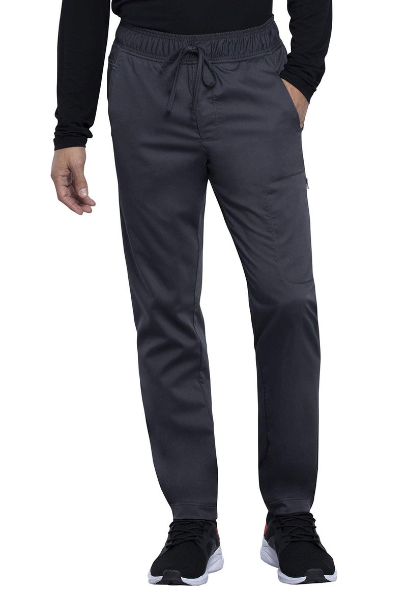Cherokee Joggers for Men Modern Fit Scrub Pant with Drawstring Waistband, 5 Pockets, Soft 2-Way Stretch Fabric - WW012, XL, Pewter