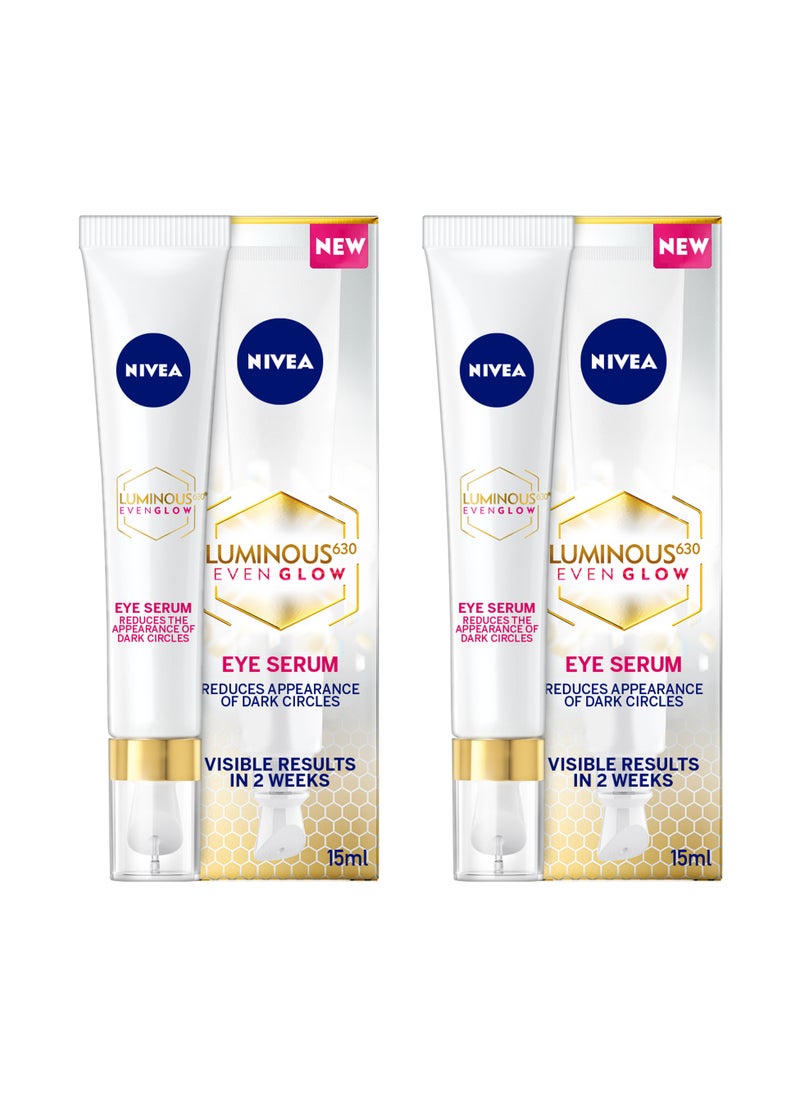 Nivea - Luminous 630 Even Glow Anti Dark Circles And  Puffy Eyes Serum Pack of 2 - Image 1