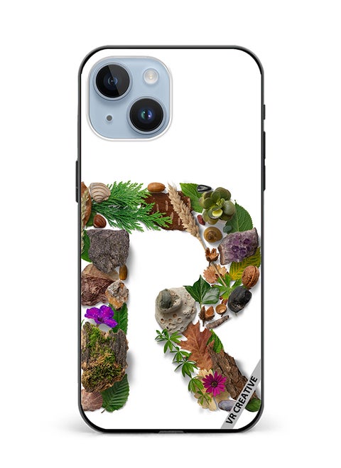 Protective Case Cover For Apple iPhone 15 Alphabet R Design Multicolour