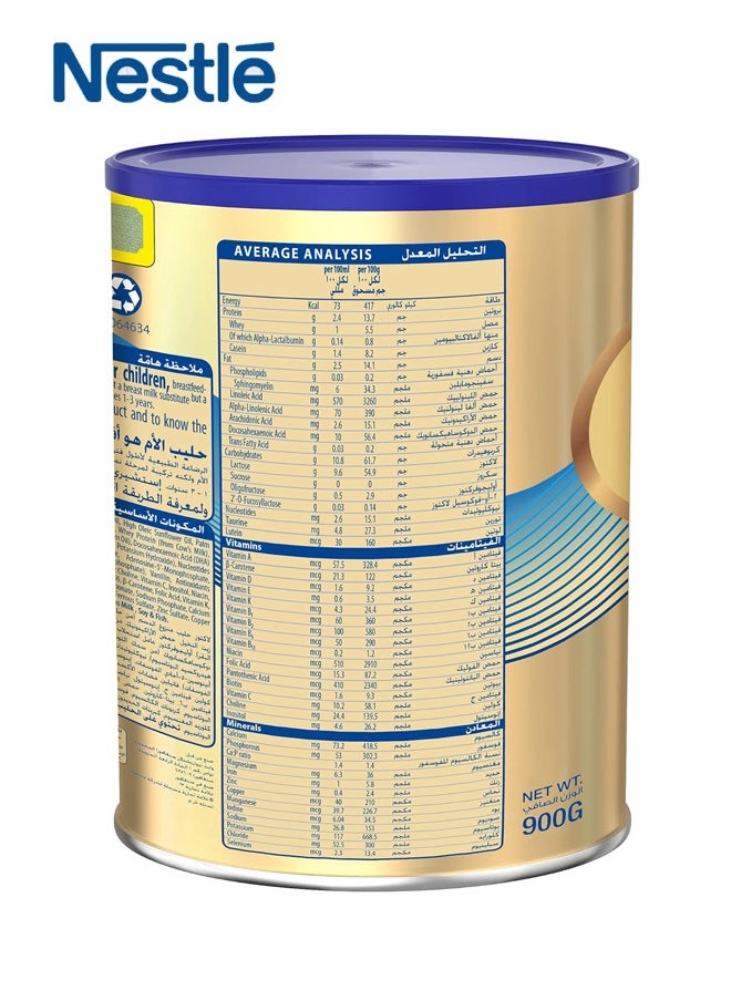 Nestle - S-26 GOLD Stage 3 Growing-Up Formula, 900g – For Toddlers 1 to 3 Years - Image 1