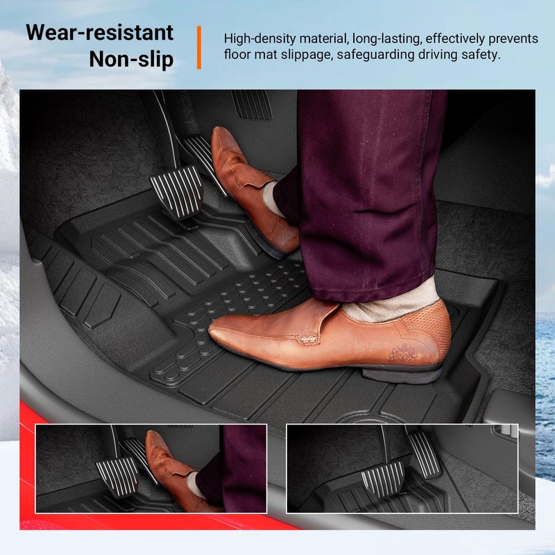 powoq Floor Mat Compatible with 2015-2024 Ford Edge Cargo Liner Backrest Mat TPE Trunk Mat Liner (Only Fit 5-Seater) Replacement for 2015-2024 Ford Edge Accessories (Trunk Mat+Backrest Mat+Floor Mat) - Image 4