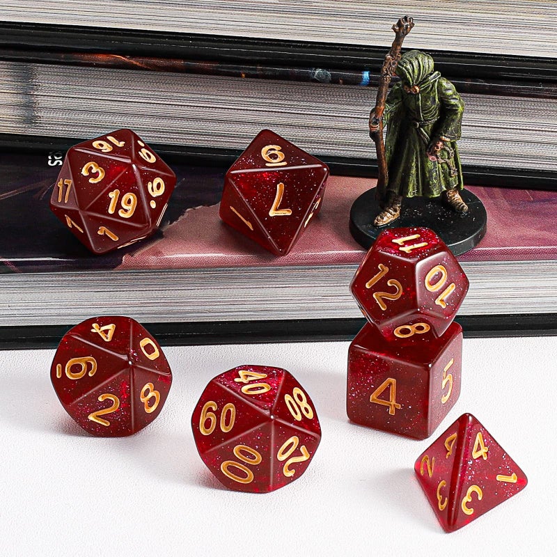 QMay DND Dice Set 10x7 (70 Pieces) Polyhedral Dice for Dungeons and Dragons D&D RPG MTG Role Playing Games with 1 Drawstring Bag - Image 2