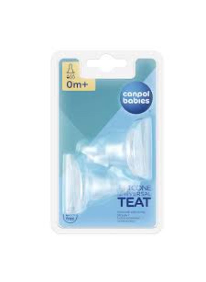 Canpol babies 2 Silicone Universal Teats For Narrow Neck Bottles - Image 1