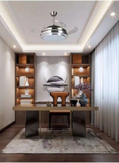 MODI LED ceiling light fan adjustable 3 color change with remote control silver  - Image 2