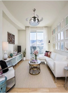 MODI LED ceiling light fan adjustable 3 color change with remote control silver  - Image 5