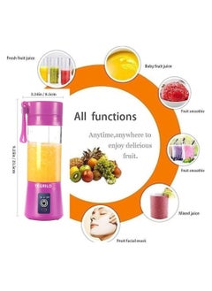 TEGRILO Portable Blenders Mini USB Electric Fruit Juicer Used for Shakes and Smoothies, 6 Blades Handheld Machine for Home and Office with its 380ml Personal sized Cup (Dark Purple)  - Image 3