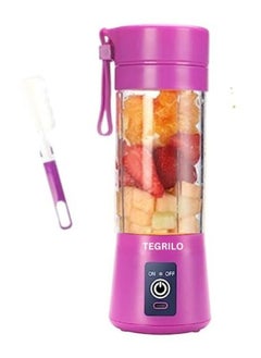 TEGRILO Portable Blenders Mini USB Electric Fruit Juicer Used for Shakes and Smoothies, 6 Blades Handheld Machine for Home and Office with its 380ml Personal sized Cup (Dark Purple)  - Image 1