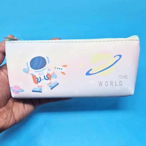 Sidak Astronaut Printed Pencil Pouch with Zipper Lock and Birthday Party Return Gift, Pencil Box, Stationery Pouch, Pencil Pouch for Kids for Kids (Blue) - Image 4