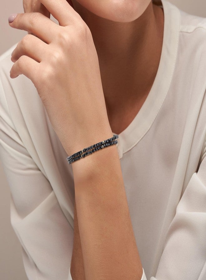 GAVU Black Tourmaline Bracelet for Women, Layered Beaded Bracelet for Women 3mm - Image 2