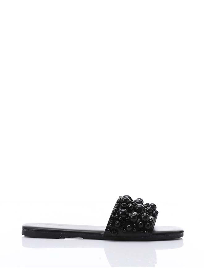 DejaVu Black Design Pearls Slipper  - Image 1