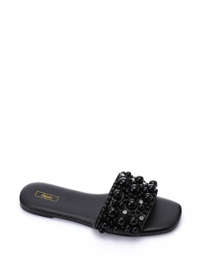 DejaVu Black Design Pearls Slipper  - Image 5