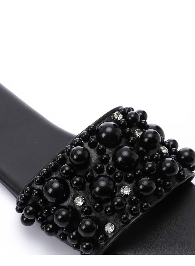 DejaVu Black Design Pearls Slipper  - Image 4