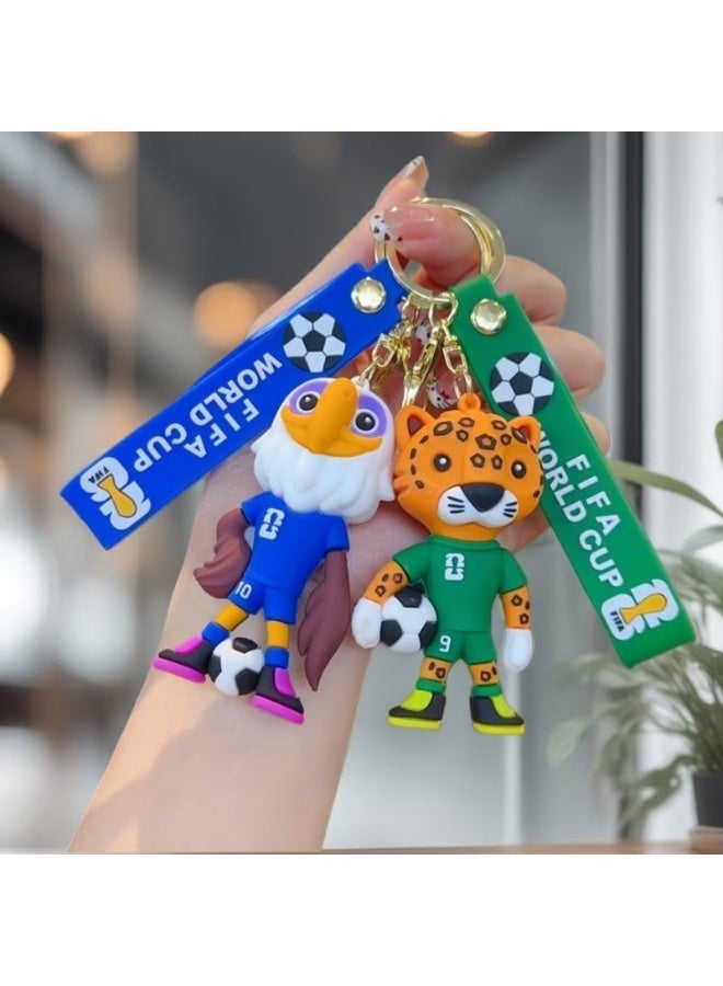 HOMESTAR 4PCS 2026 World Cup Mascot Keychain Set - World Cup Soccer Souvenir, Mascot Pendant Fans Accessories, Football Keyring, Soccer Key Holder, For Backpack Hanging Decoration, Sports World Cup Boys Soccer Key Chain - Image 3