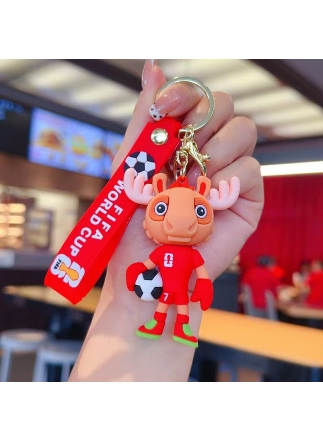 HOMESTAR 4PCS 2026 World Cup Mascot Keychain Set - World Cup Soccer Souvenir, Mascot Pendant Fans Accessories, Football Keyring, Soccer Key Holder, For Backpack Hanging Decoration, Sports World Cup Boys Soccer Key Chain - Image 2