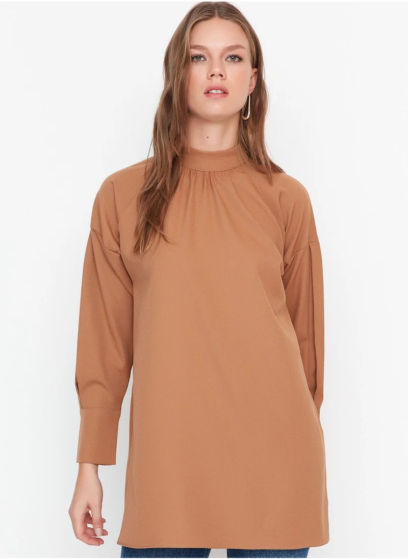 trendyol High Neck Button Detail Tunic