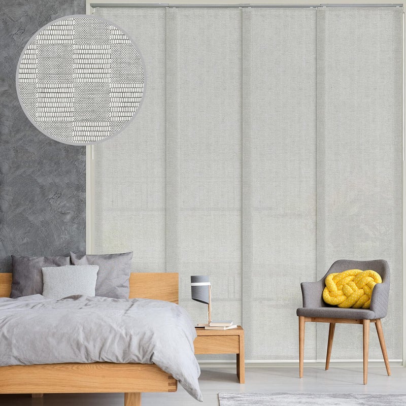GoDear Design GoDear Design Adjustable Sliding Panel Track Blinds Fits Windows Patio Doors Sliding Glass Doors Room Dividers Adjustable Track Width 458 86 Trimmable Panel Height Up to 96 Bishop 