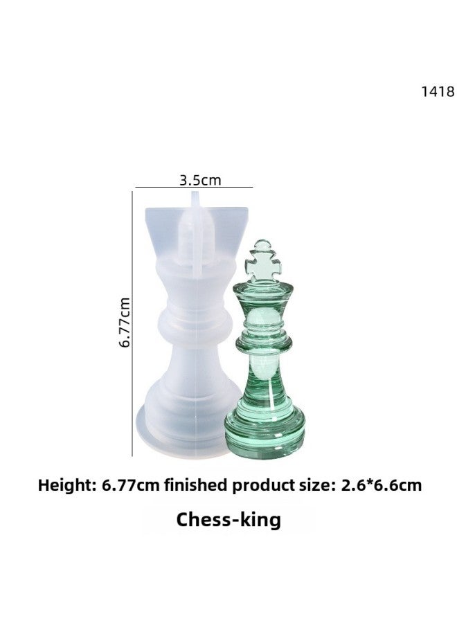 Spot Epoxy Resin Mold Family Entertainment Game Three-dimensional Flag Chess Board Silicone Mold-Specifications:Chess-King - Image 1